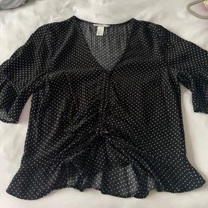 polka dot blouse